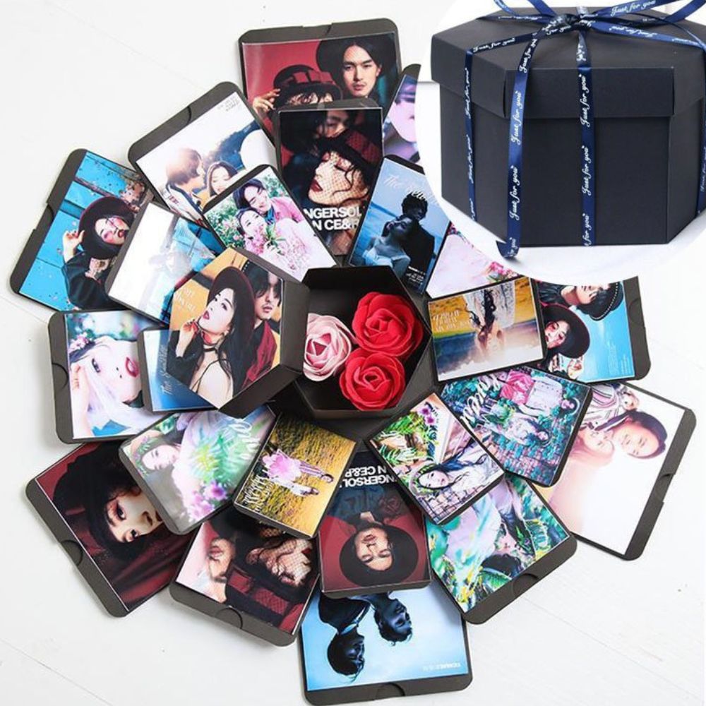 Cutie exploziva FOTO hexagonala personalizata cu 25 poze