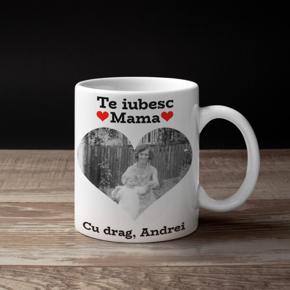 Set cadou personalizat pentru mama - Cana + Suport cana + Tablou personalizat - Revelarta.ro