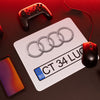 Mousepad personalizat cu numar auto - Audi, BMW, VW, etc - Revelarta.ro