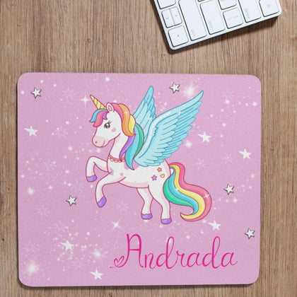 Mousepad personalizat cu nume - Unicorn - Revelarta.ro