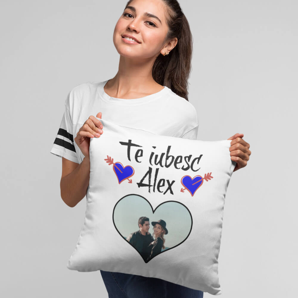 Set 2 Perne personalizate de cuplu cu poza si nume - Te iubesc - Revelarta.ro