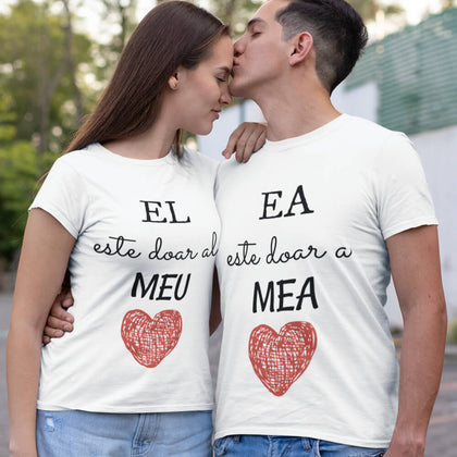 Set 2 Tricouri personalizate de cuplu - EL/Ea - Revelarta.ro