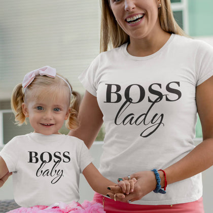 Set 2 Tricouri personalizate pentru mama si fiica - Boss lady - Revelarta.ro