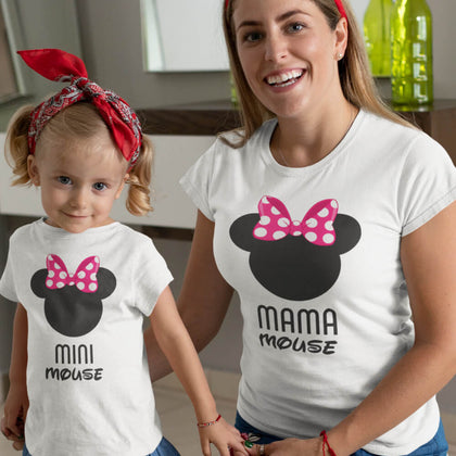 Set 2 Tricouri personalizate pentru mama si fiica - Mouse - Revelarta.ro