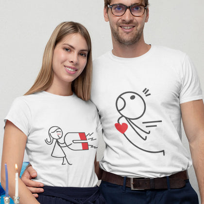 Set Tricouri personalizate pentru cuplu - Love Magnet - Revelarta.ro