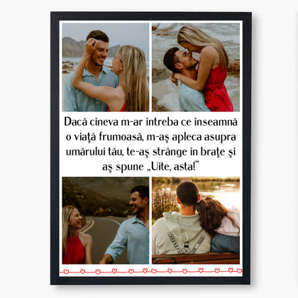 Tablou personalizat cu 4 poze si text - Revelarta.ro