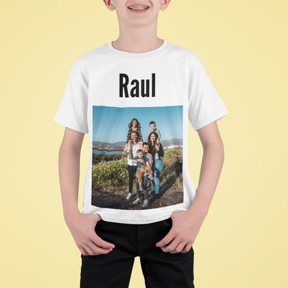 Tricou personalizat cu poza si text pentru copii - Revelarta.ro