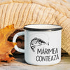 Cana metalica emailata personalizata pentru pescari - Marimea conteaza