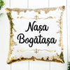 Set 2 Perne cu paiete personalizate pentru nasi - Nasa Bogatasa si Nasu Bogatasu