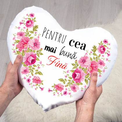 Set 2 Perne personalizate in forma de inima cu mesaj pentru fini
