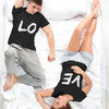 Set 2 Tricouri negre personalizate de cuplu - LOVE