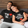 Set 2 Tricouri personalizate negre de cuplu - Te iubesc