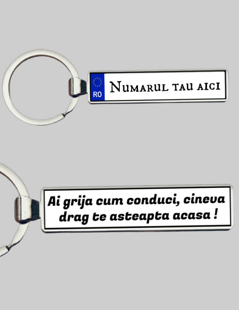 Breloc personalizat cu numar auto - Revelarta.ro