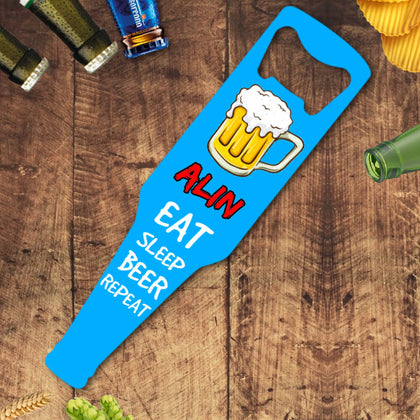 Desfacator de bere personalizat cu text - Beer Repeat - Revelarta.ro