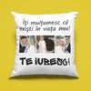Perna personalizata cu 3 poze si text - Iti multumesc ca existi in viata mea - Revelarta.ro