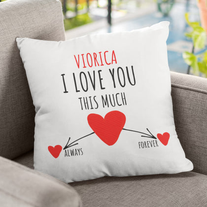 Perna personalizata cu nume - I love you - Revelarta.ro
