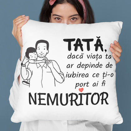 Perna personalizata cu text pentru tata - Revelarta.ro