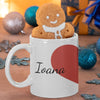 Set 2 Cani personalizate de cuplu cu text - Model inima - Revelarta.ro