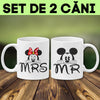 Set 2 Cani personalizate pentru cuplu - Mr si Mrs - Revelarta.ro