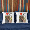 Set cadou personalizat pentru iubit/iubita - 2 Perne + 2 Cani personalizate - I love you - Revelarta.ro