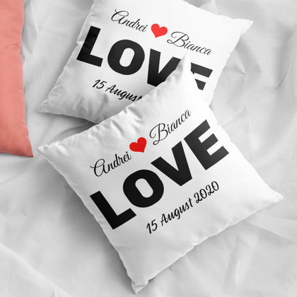Set 2 Perne personalizate cu text de cuplu - Love - Revelarta.ro