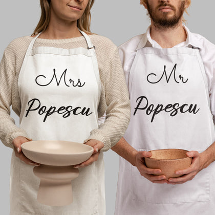 Set 2 Sorturi personalizate de cuplu cu nume - Mr Si Mrs - Revelarta.ro