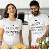 Set Tricouri cuplu personalizate - Ador sa-mi rasfat printesa - Revelarta.ro