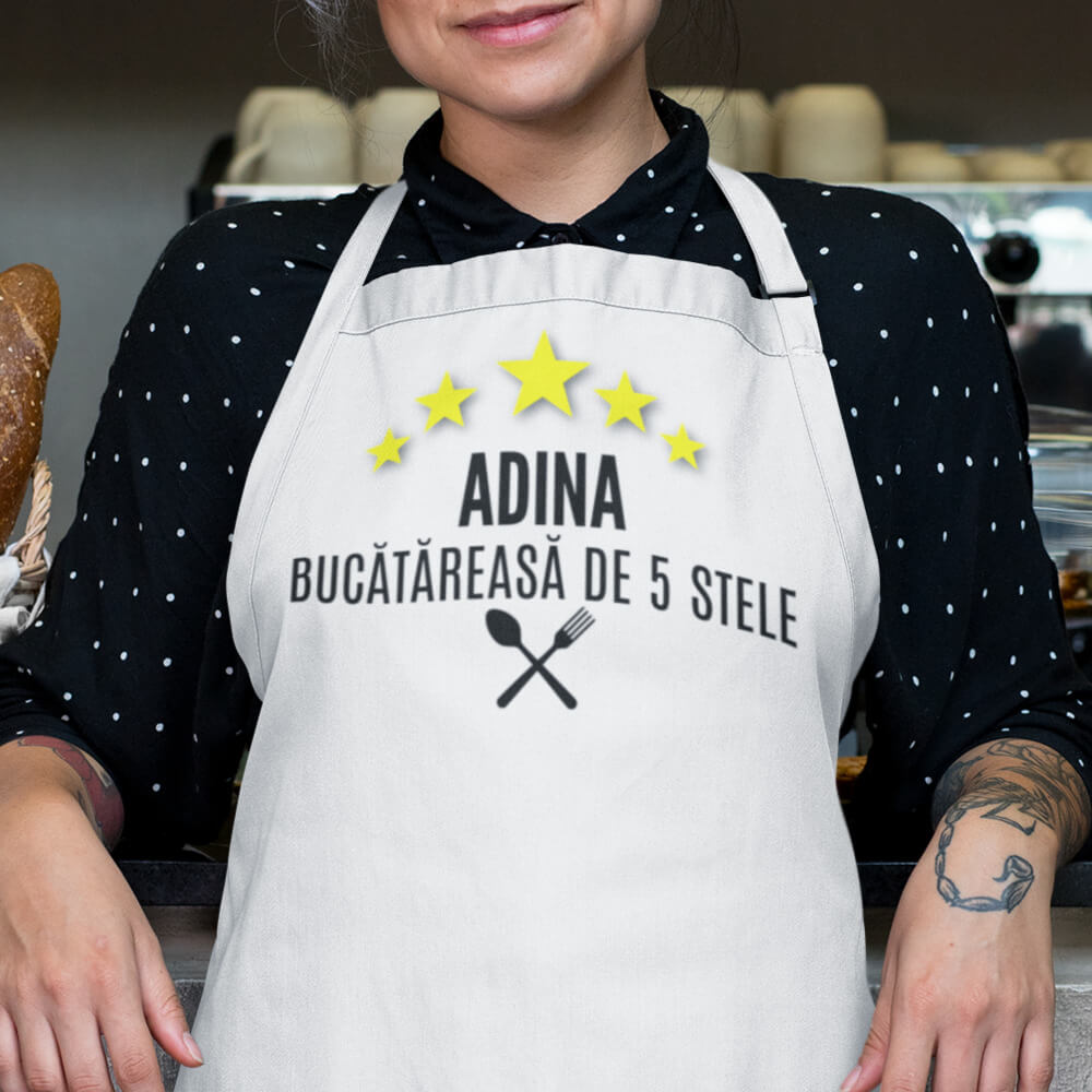 Sort personalizat cu text - Bucatar de 5 stele - Revelarta.ro