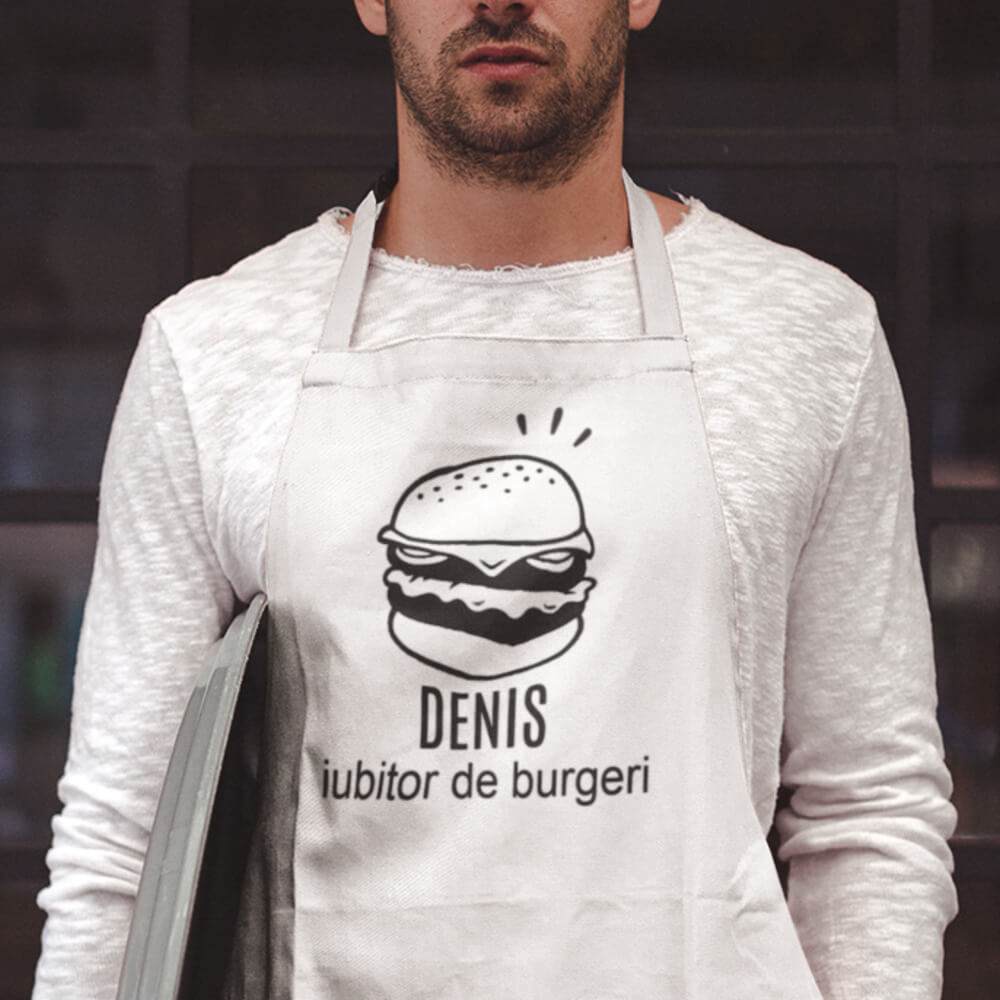 Sort personalizat cu text - Iubitor de burgeri - Revelarta.ro