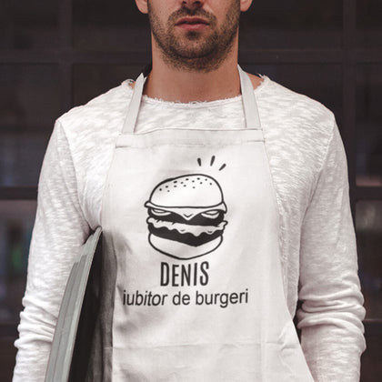 Sort personalizat cu text - Iubitor de burgeri - Revelarta.ro