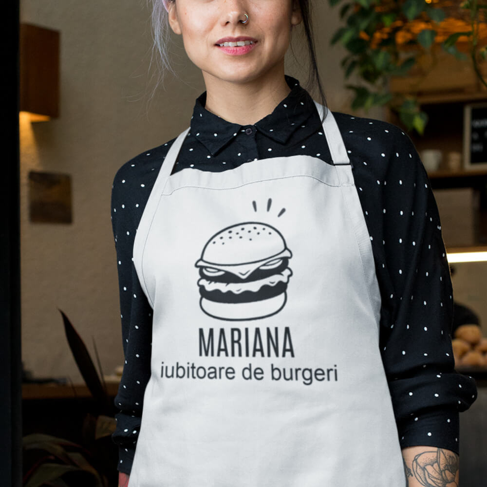 Sort personalizat cu text - Iubitor de burgeri - Revelarta.ro