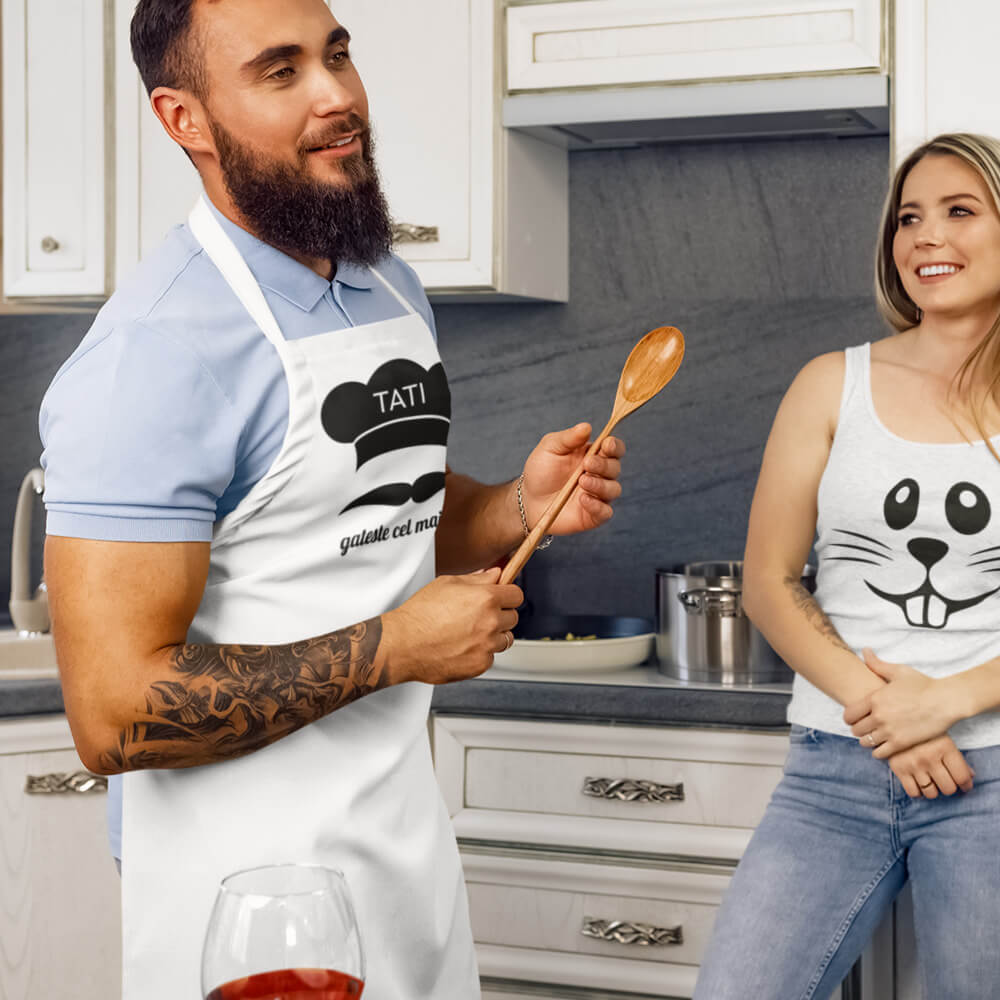 Sort personalizat cu text - Tati gateste cel mai bine - Revelarta.ro