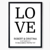 Tablou personalizat cu nume si mesaj - LOVE - Revelarta.ro
