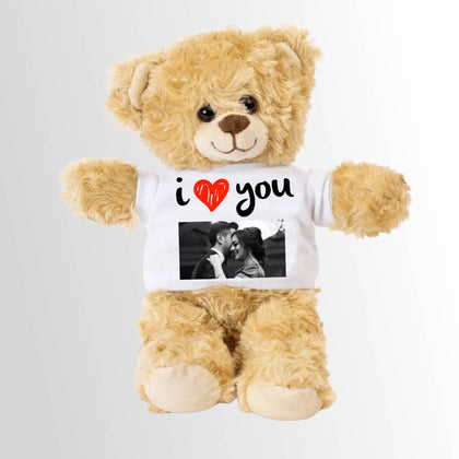 Ursulet de plus personalizat cu poza si text - I love you - Revelarta.ro